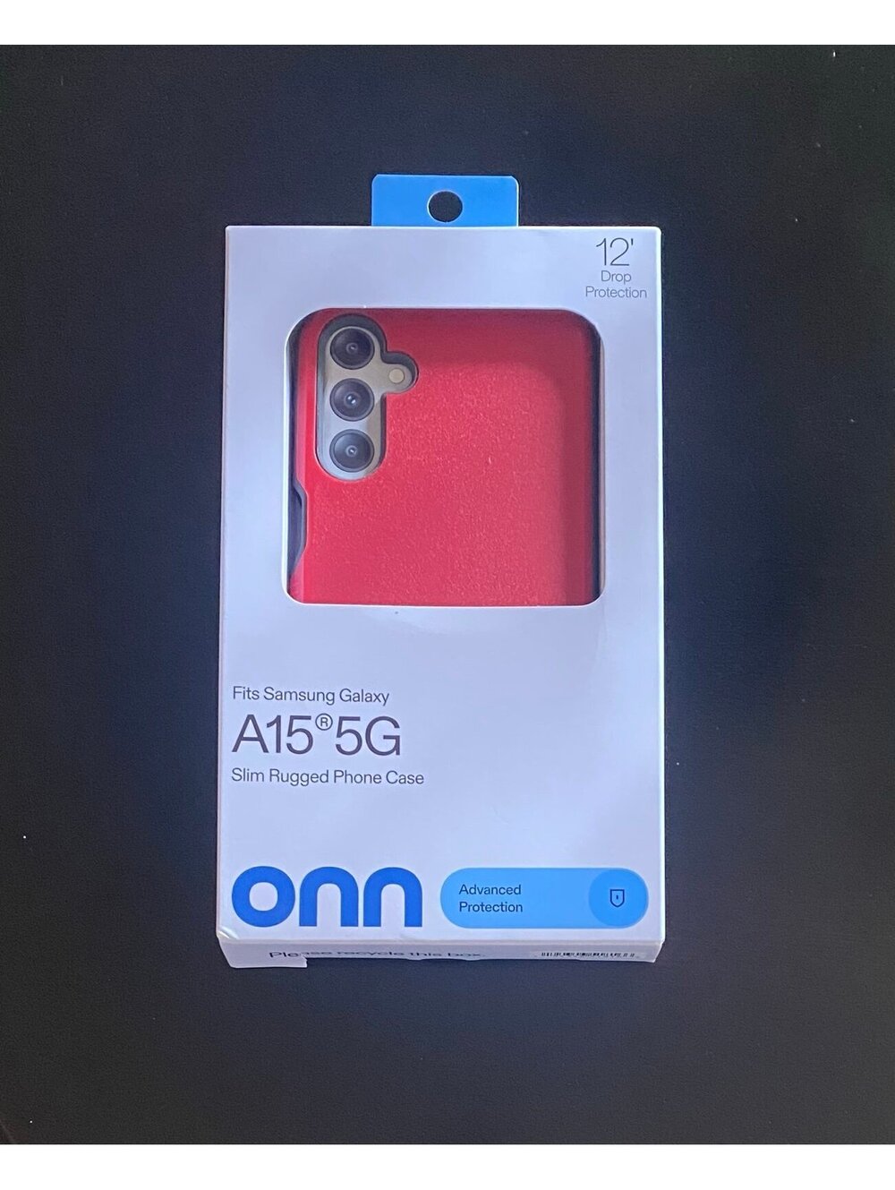 Onn Slim Rugged Case for Samsung Galaxy A15 5G Red/Gray